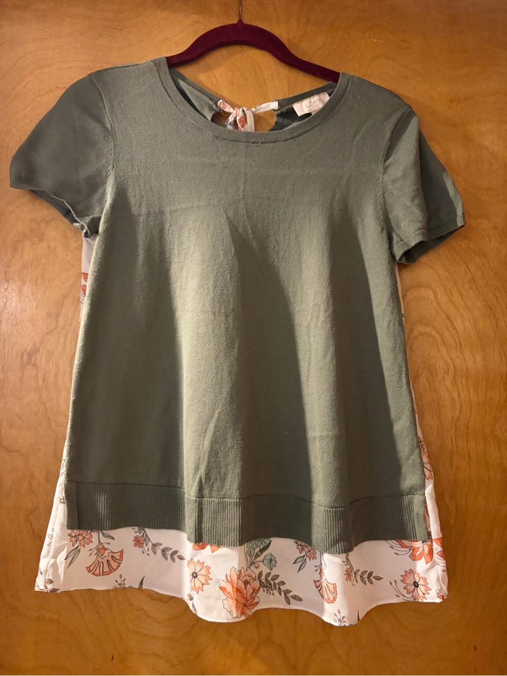 Women’s Olive Green & Floral Top